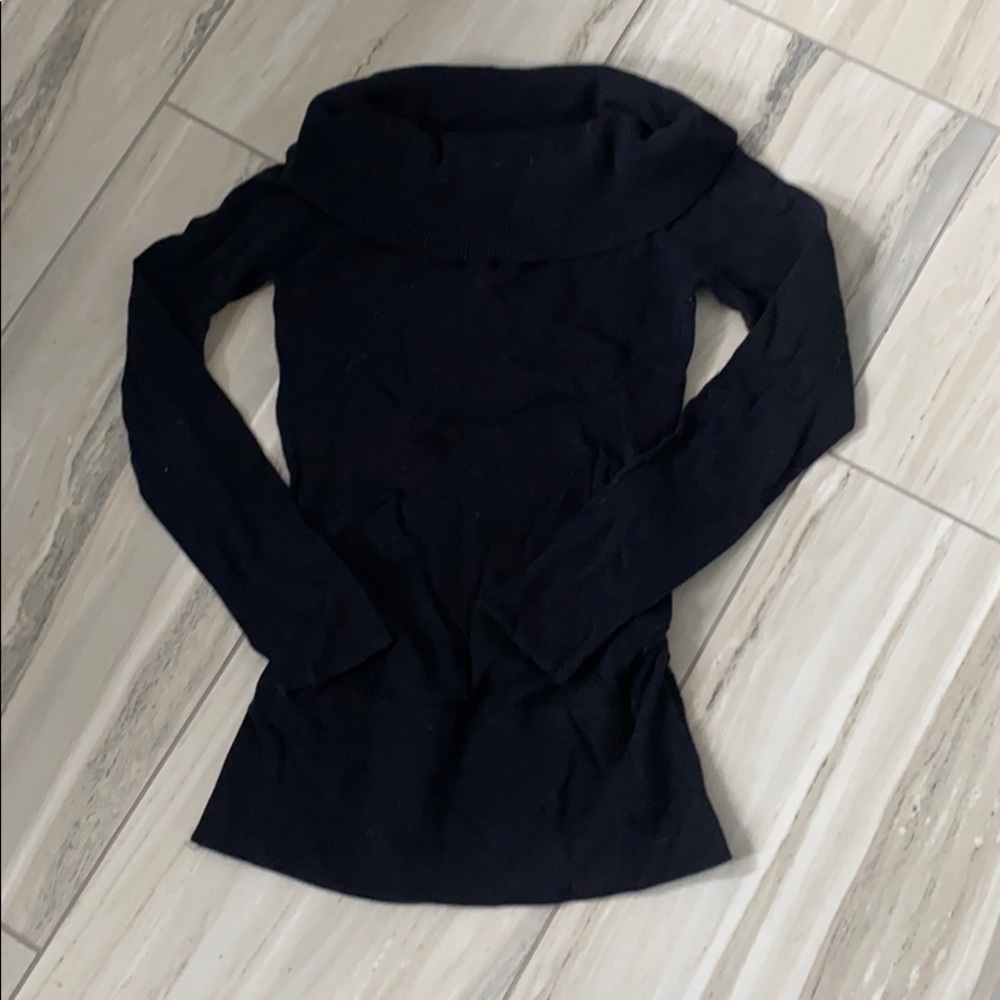 Black Cowl Neck / Off the Shoulder Sweater